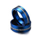 Bague en acier inoxydable bleu CalielWoman™ pour Femmes, bande argentée, largeur 8 mm